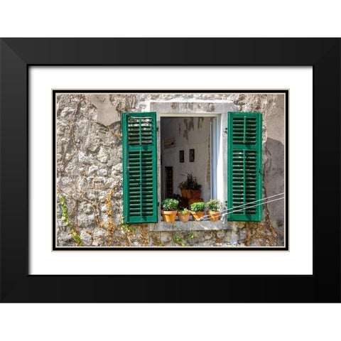 Window View - Kotor, Montenegro Black Modern Wood Framed Art Print with Double Matting by DeNardo, Laura