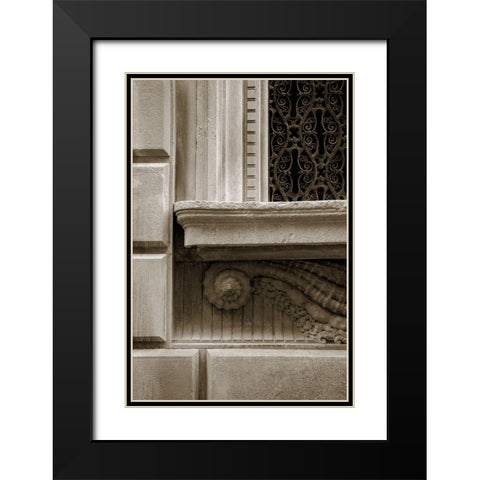 Architecture Detail in Sepia I Black Modern Wood Framed Art Print with Double Matting by DeNardo, Laura