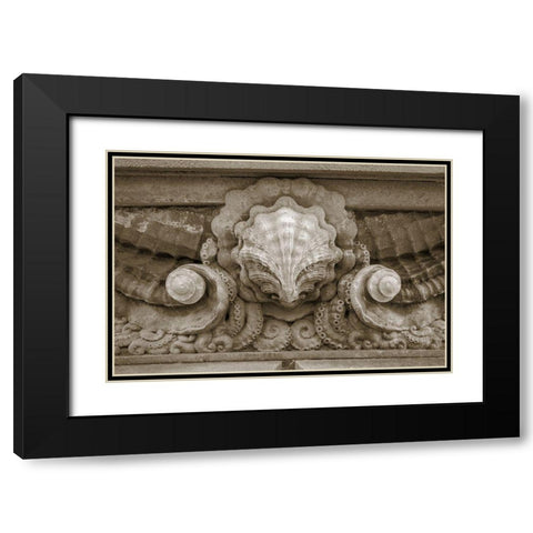 Architecture Detail in Sepia VI Black Modern Wood Framed Art Print with Double Matting by DeNardo, Laura