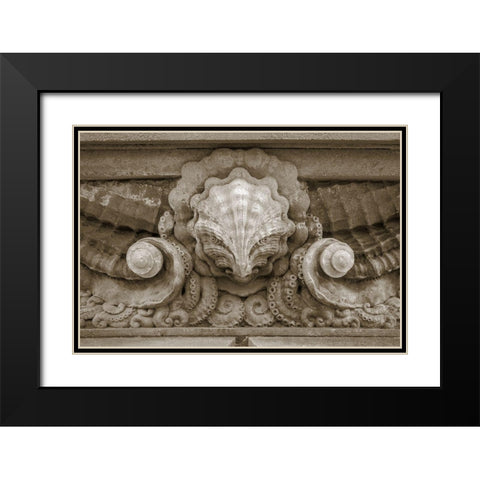 Architecture Detail in Sepia VI Black Modern Wood Framed Art Print with Double Matting by DeNardo, Laura