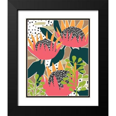 King Protea I Black Modern Wood Framed Art Print with Double Matting by Wang, Melissa