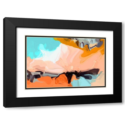 Playful Movement II Black Modern Wood Framed Art Print with Double Matting by Orlov, Irena
