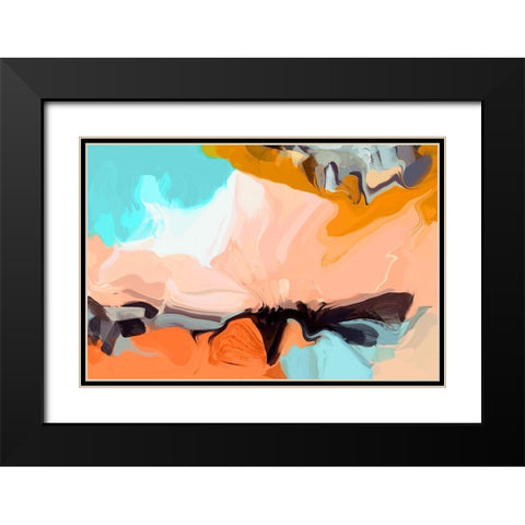 Playful Movement II Black Modern Wood Framed Art Print with Double Matting by Orlov, Irena
