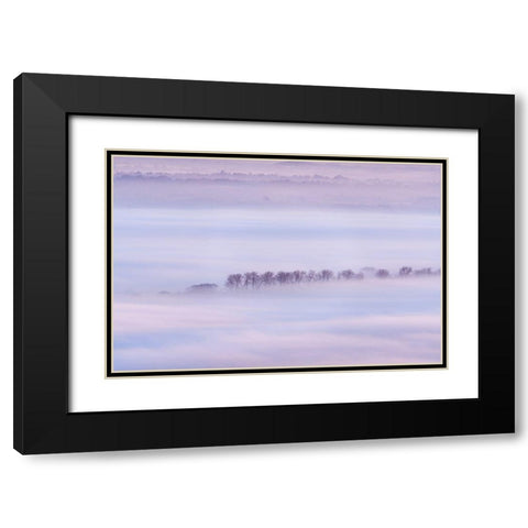 Mist Ripples II Black Modern Wood Framed Art Print with Double Matting by Dautlich, Nick