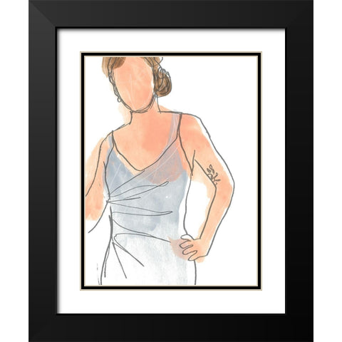 Modern Figure Sketch II Black Modern Wood Framed Art Print with Double Matting by Vess, June Erica