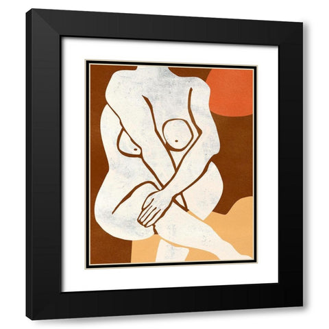 Heat I Black Modern Wood Framed Art Print with Double Matting by Wang, Melissa