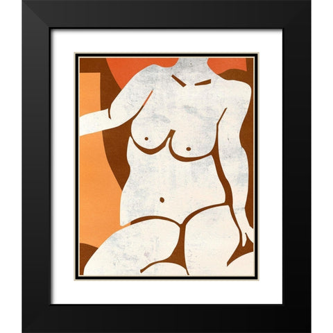 Heat III Black Modern Wood Framed Art Print with Double Matting by Wang, Melissa