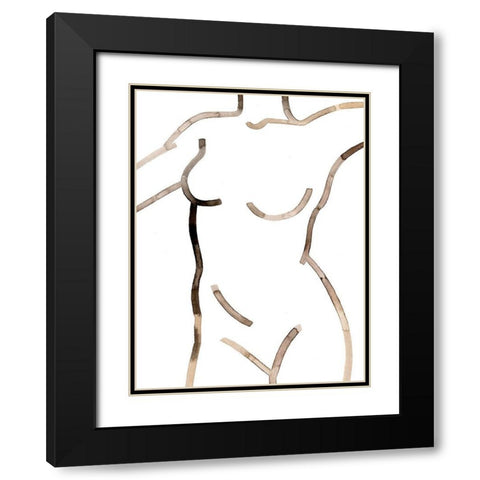 Her Lines I Black Modern Wood Framed Art Print with Double Matting by Popp, Grace