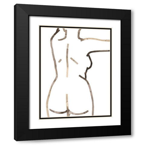 Her Lines II Black Modern Wood Framed Art Print with Double Matting by Popp, Grace