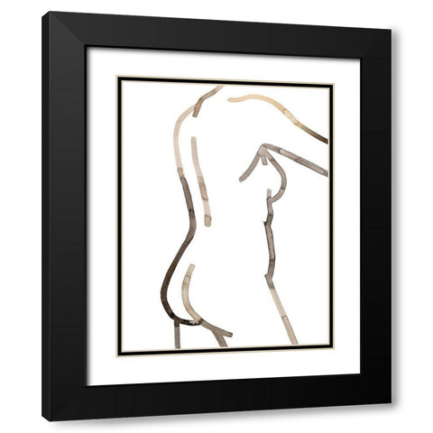 Her Lines III Black Modern Wood Framed Art Print with Double Matting by Popp, Grace