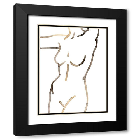 Her Lines IV Black Modern Wood Framed Art Print with Double Matting by Popp, Grace