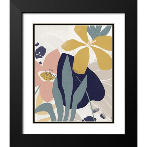 Paper Garden I Black Modern Wood Framed Art Print with Double Matting by Vess, June Erica