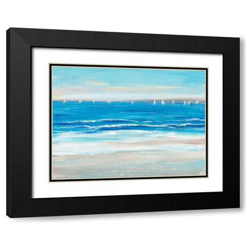 Low Cerulean Tide I Black Modern Wood Framed Art Print with Double Matting by OToole, Tim