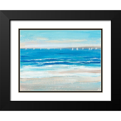 Low Cerulean Tide I Black Modern Wood Framed Art Print with Double Matting by OToole, Tim