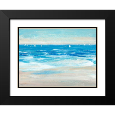 Low Cerulean Tide II Black Modern Wood Framed Art Print with Double Matting by OToole, Tim