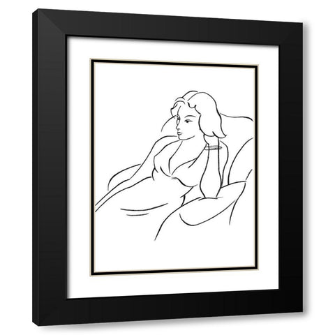 Elegant Portrait I Black Modern Wood Framed Art Print with Double Matting by Harper, Ethan