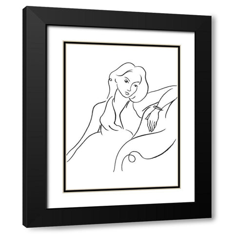 Elegant Portrait II Black Modern Wood Framed Art Print with Double Matting by Harper, Ethan