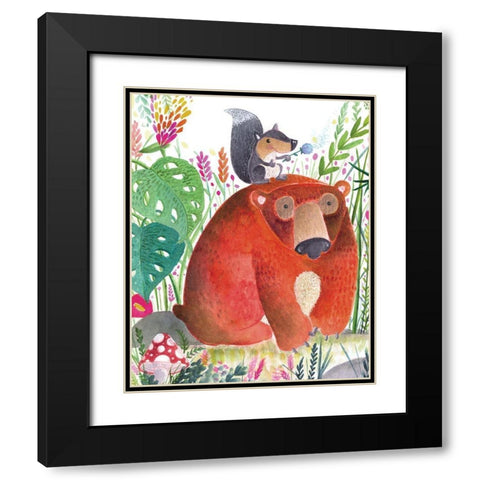 Forest Pals II Black Modern Wood Framed Art Print with Double Matting by Hernandez, Larisa