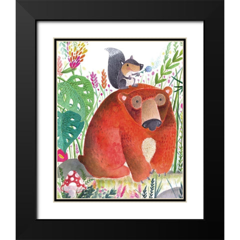 Forest Pals II Black Modern Wood Framed Art Print with Double Matting by Hernandez, Larisa