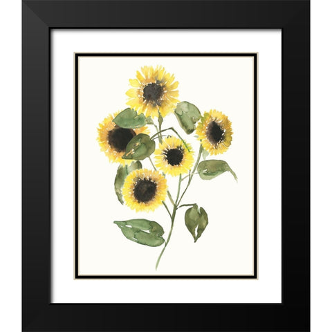 Sunflower Composition II Black Modern Wood Framed Art Print with Double Matting by Goldberger, Jennifer