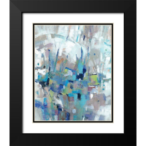 Edgy Blues I Black Modern Wood Framed Art Print with Double Matting by OToole, Tim