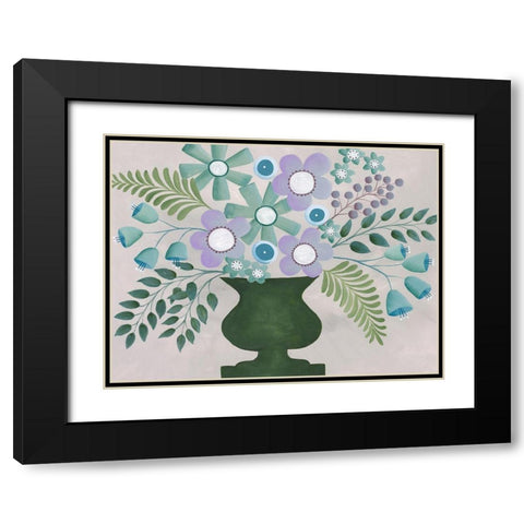 Lavanda Floral I Black Modern Wood Framed Art Print with Double Matting by Moore, Regina