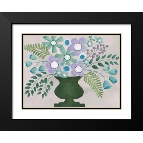 Lavanda Floral I Black Modern Wood Framed Art Print with Double Matting by Moore, Regina