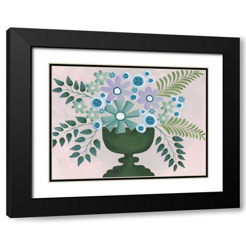 Lavanda Floral II Black Modern Wood Framed Art Print with Double Matting by Moore, Regina