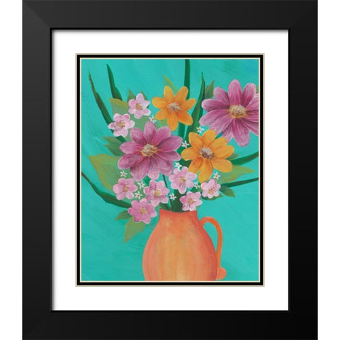 Jubilant Floral I Black Modern Wood Framed Art Print with Double Matting by Moore, Regina
