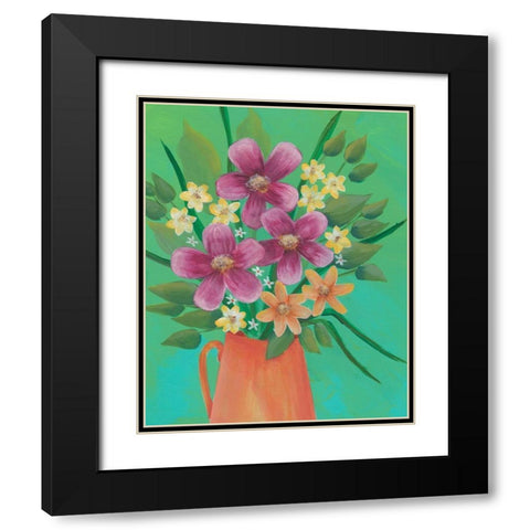Jubilant Floral II Black Modern Wood Framed Art Print with Double Matting by Moore, Regina