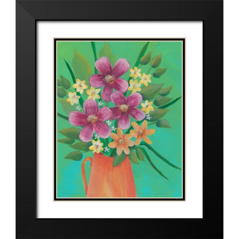Jubilant Floral II Black Modern Wood Framed Art Print with Double Matting by Moore, Regina