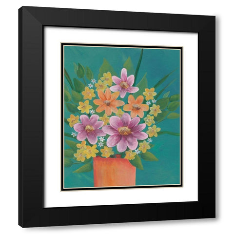 Jubilant Floral III Black Modern Wood Framed Art Print with Double Matting by Moore, Regina