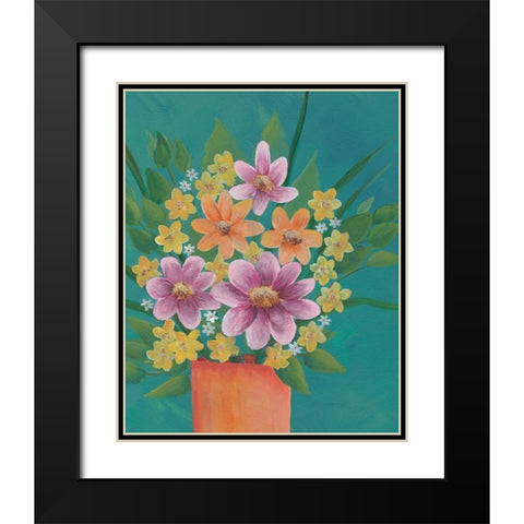 Jubilant Floral III Black Modern Wood Framed Art Print with Double Matting by Moore, Regina
