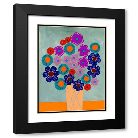 Summer Arrangement II Black Modern Wood Framed Art Print with Double Matting by Moore, Regina