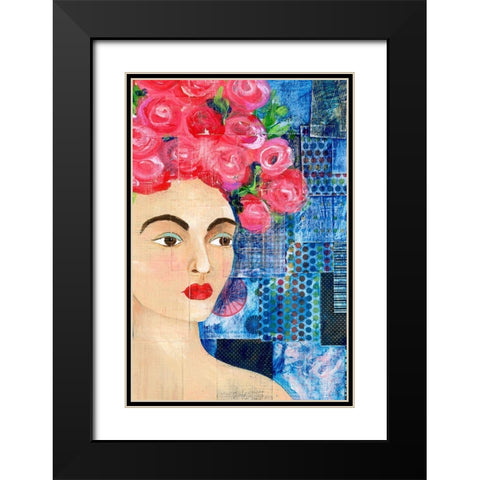 Flowers in her Hair I Black Modern Wood Framed Art Print with Double Matting by Moore, Regina