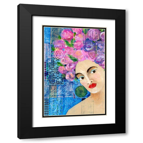 Flowers in her Hair II Black Modern Wood Framed Art Print with Double Matting by Moore, Regina
