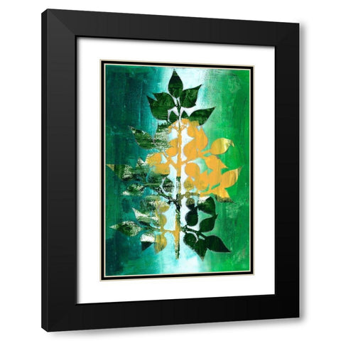 Changing Leaves II Black Modern Wood Framed Art Print with Double Matting by Moore, Regina