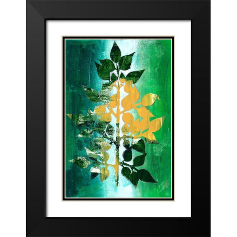 Changing Leaves II Black Modern Wood Framed Art Print with Double Matting by Moore, Regina