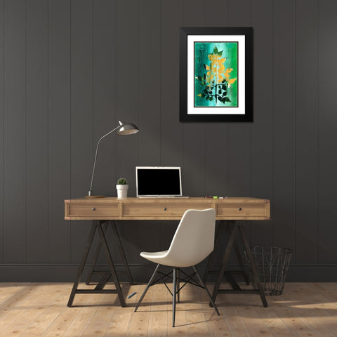 Changing Leaves III Black Modern Wood Framed Art Print with Double Matting by Moore, Regina