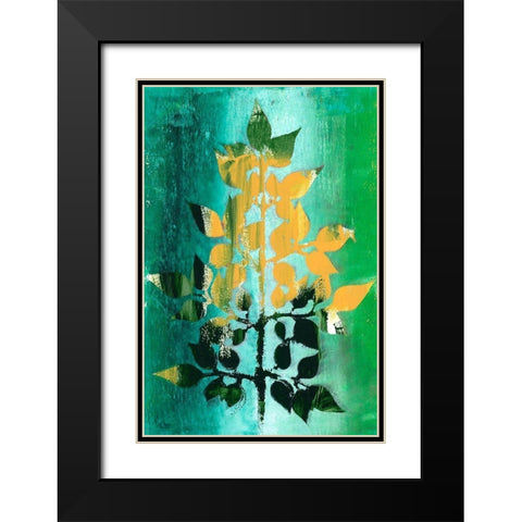 Changing Leaves III Black Modern Wood Framed Art Print with Double Matting by Moore, Regina