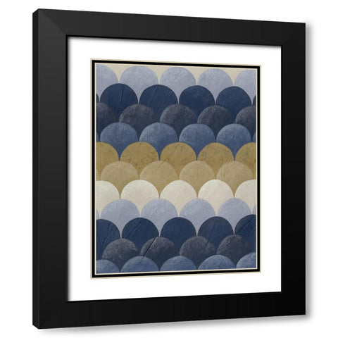 Navy Motif II Black Modern Wood Framed Art Print with Double Matting by Zarris, Chariklia