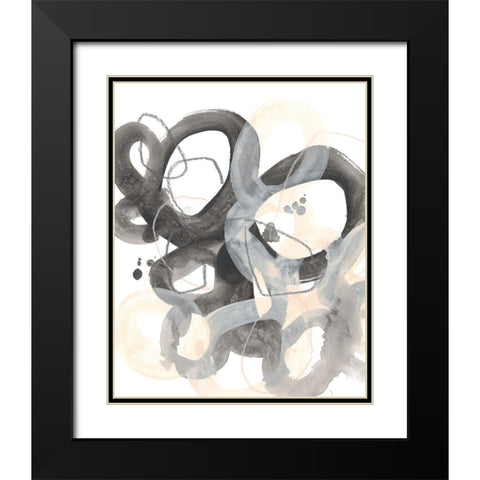 Tangled Circuit II Black Modern Wood Framed Art Print with Double Matting by Vess, June Erica