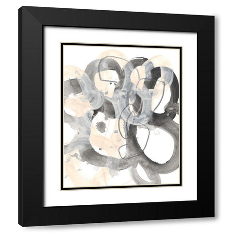 Tangled Circuit IV Black Modern Wood Framed Art Print with Double Matting by Vess, June Erica