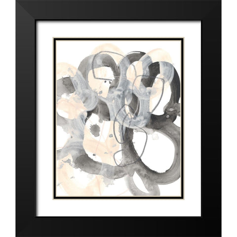 Tangled Circuit IV Black Modern Wood Framed Art Print with Double Matting by Vess, June Erica