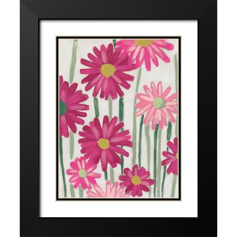 Spring Pinks I Black Modern Wood Framed Art Print with Double Matting by Vess, June Erica