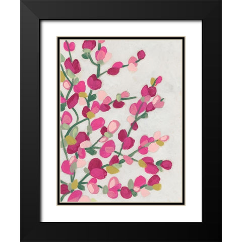 Spring Pinks II Black Modern Wood Framed Art Print with Double Matting by Vess, June Erica