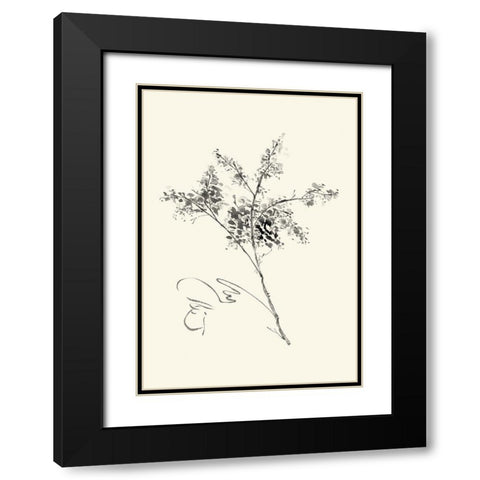 Ink Wash Floral VII - Forsythia Black Modern Wood Framed Art Print with Double Matting by Rae, Nan