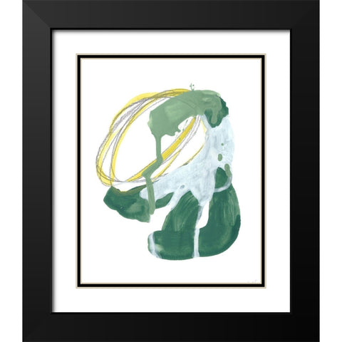 Green Discus II Black Modern Wood Framed Art Print with Double Matting by Vess, June Erica