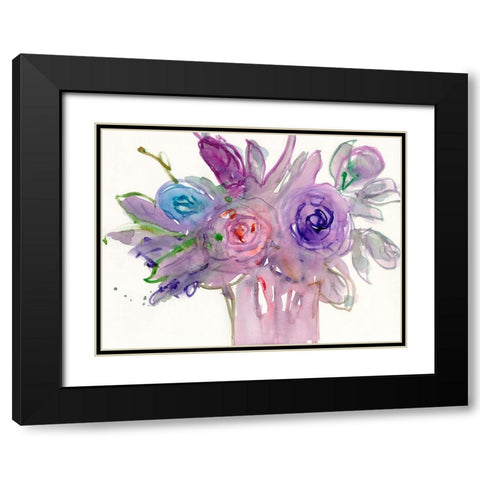 Floral Accent I Black Modern Wood Framed Art Print with Double Matting by Dixon, Samuel