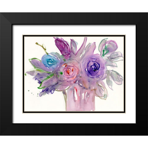Floral Accent I Black Modern Wood Framed Art Print with Double Matting by Dixon, Samuel